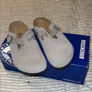 Birkenstock Boston Corduroy in Stone Coin Size 36